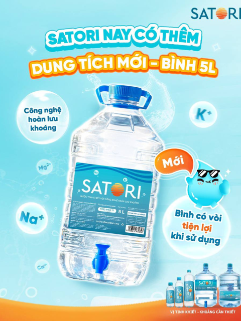 satori bình có vòi 5 lit thùng 4 bình